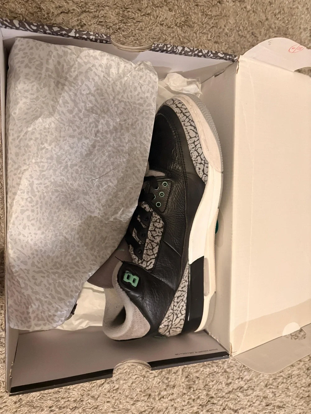 Jordan Grey and White Elephant Print Shoe Box